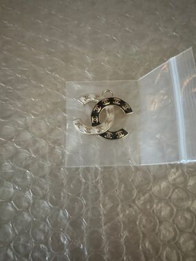 One Chanel  charm Button zipper pull Gold Tone Charm